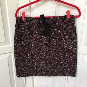 LOFT Dark Burgundy & White Skirt